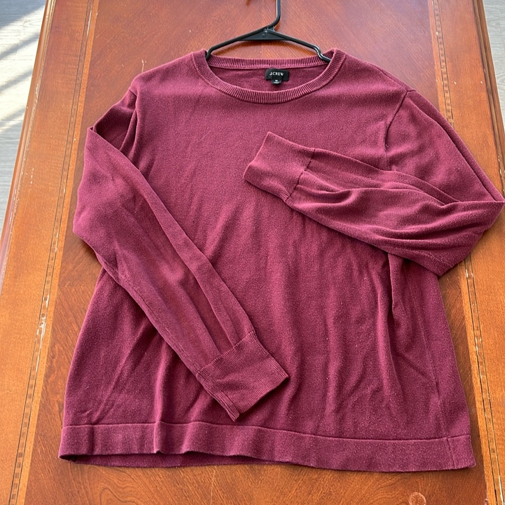 J. Crew Burgundy Crew Neck Sweater